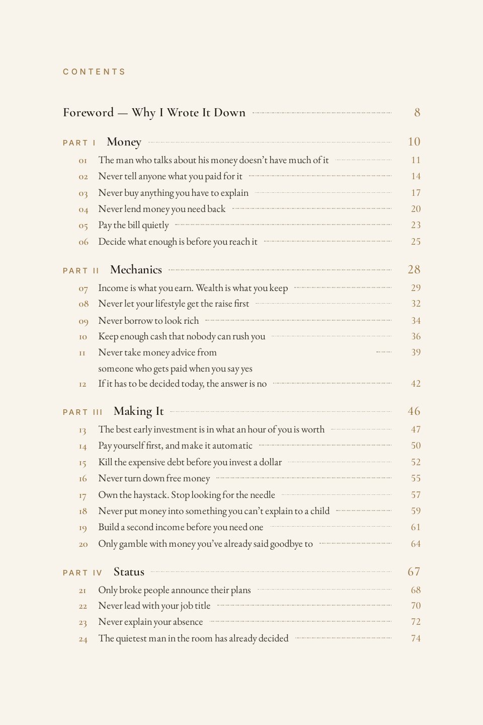 Contents page